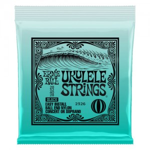 Ernie Ball 2326 Ball-End Nylon Ukulele Strings, Black, .028 Gauge